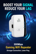 Gaming Wi-Fi Repeater Marketing Image - Corrected Spelling